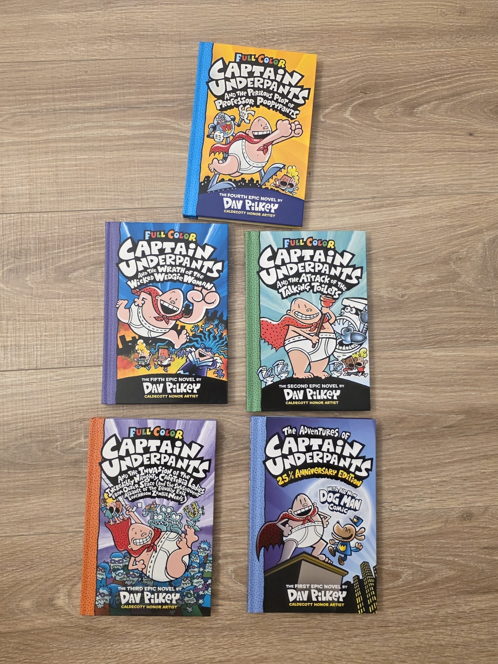 Captain Underpants series by Dav Pilkey, Book Set, Full Color Edition (5 books)